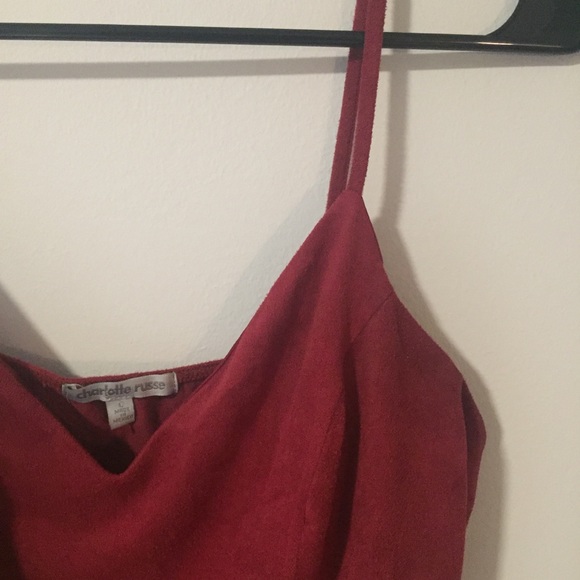 Cranberry Suede Crop Top 🍷 - Picture 4 of 5